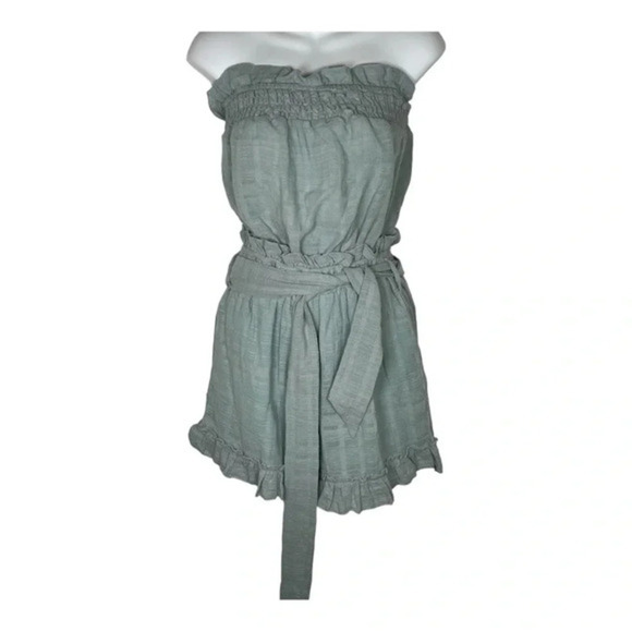 💚 Boutique Front Tie Strapless‎ Romper Sz Small - Picture 1 of 5